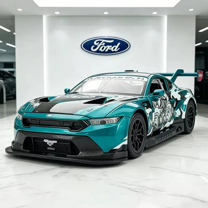 NEW 1:24 Ford Mustang GT3 Supercar Alloy Car Model Sound and Light Car Model Collectibles Birthday Gift