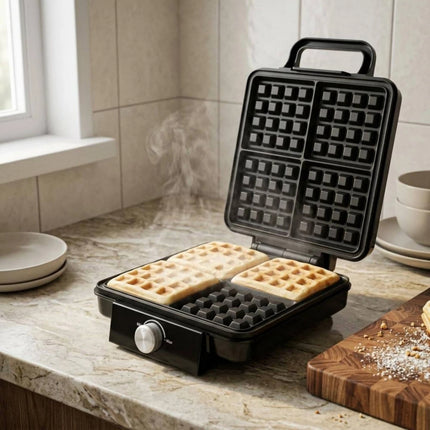4-Slice Waffle Appliance Easy to Clean 4 Slice Waffle Appliance Small Appliance Heat-Resistant Handle Handle 1500W