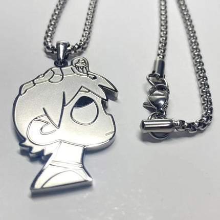 LI UZI Exquisite Fashion Stainless Steel Pendant Necklace Hoodie Accessories Personality Hip Hop Style Charm Jewelry Necklace