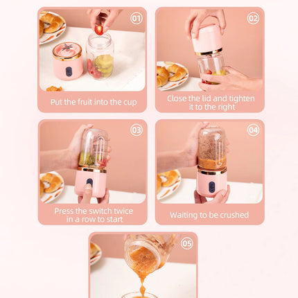 400ml Portable USB Electric Travel Juicer Cup For Smoothie Milkshake Home Gym Kitchen Mini Mixer Tool