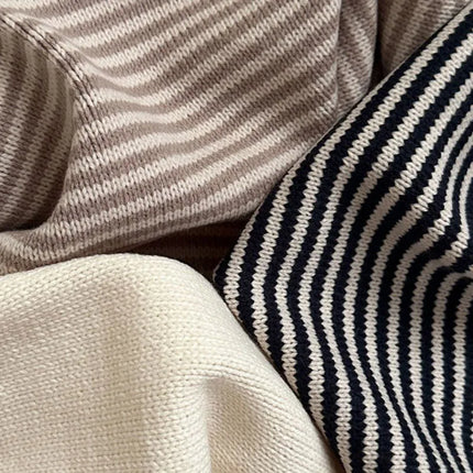 2026 Spring Children Sweatshirt 1-6Y Turn Down Collar Kids Cardigan Classic Striped Boys Jacket Sweaters Girls Knit Pullover