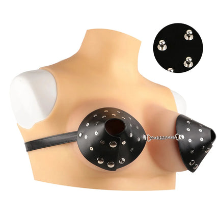 PU Leather Nipple Clamps Female Erotic Chest Bondage Device Rivets Sexy Lingerie Adult Body Accessories Clitoral Stimulation 18+