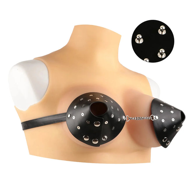 PU Leather Nipple Clamps Female Erotic Chest Bondage Device Rivets Sexy Lingerie Adult Body Accessories Clitoral Stimulation 18+