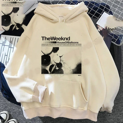 Singer The Weeknd Pattern Print Men's Sweatshirt Autumn and Winter Street Leisure Fitness Jogging Sports Adult Hooded Pullover