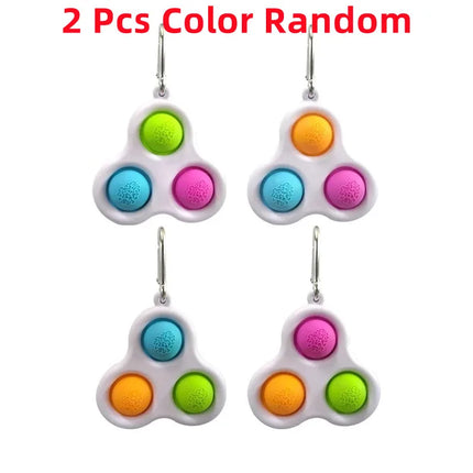 Finger Bubble Music Keychain 2 Pcs  Decompression Fashion Toy Pressable Exercise Board Decompression Key Pendant Birthday Gift ﻿