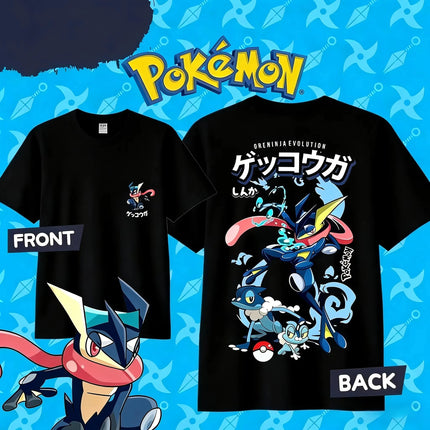 2026 New Pokémon Cartoon Rowlet Evolution 100_ Cotton T-shirt Summer New Men_Women Fashionable Casual Harajuku Short Sleeved Top