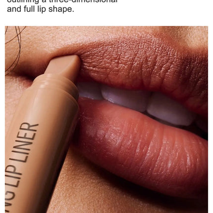 HANDAIYAN Double-Head Waterproof Lip Liner Pen Coffee Brown Outlines Lip Shape Full Lip Contour with Silicone Brush