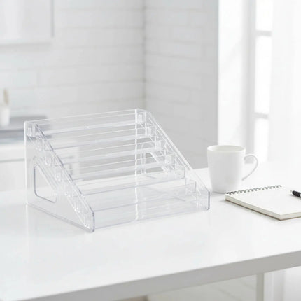 Clear Staircase Display Shelf Multi Use Tiered Figurine Display Rack Slanted Acrylic Organizer Easy to View Retail Fixture