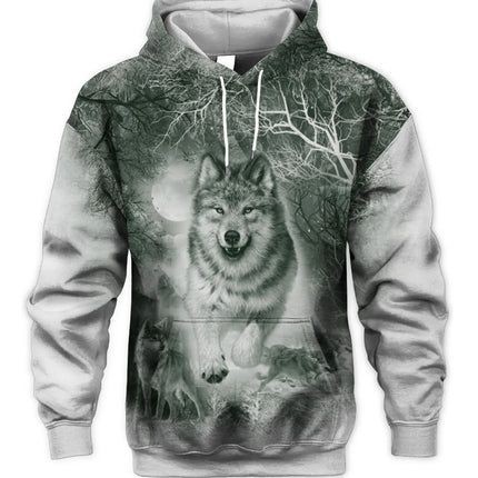 Fashion Animal Men's Hoodie Wolf 3D Print Fall Sweatshirt Hoodie Street Casual Sweatshirt Y2K Men's Oversized Unisex Clothing