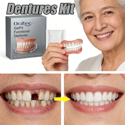 1/3PCS Perfect Smile Denture Silicone Liners kit Fake Teeth Kit Upper & Lower Veneers for Men & Women Instant Confidence Boost