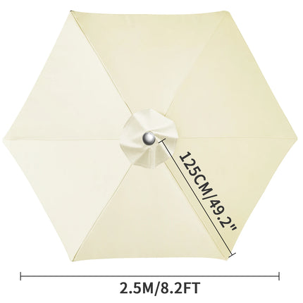 Waterproof Replacement Umbrella Cloth 2/3M Patio Parasol Cover UV-Anti Canopy Cover Replacement Parasol Cover for Balcony Garden