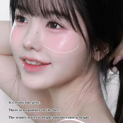 Jelly Fine Flash Blush Moisturizing Lip Cheek Dye Lip Gloss Long-lasting Brightening Natural Temperature Change Shimmer Blusher