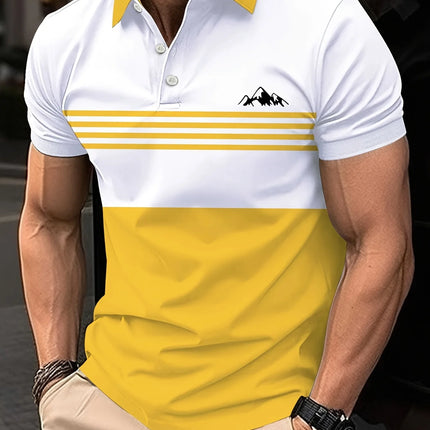 The new men's short-sleeved POLO shirt for summer 2025 is casual, fashionable, and soft, with 3D striped pattern printing.