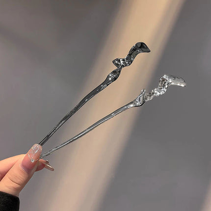 New Metal Hairpins Luxury  Women Hair Clip Pins Red Flower Hair Stick Hairstyle Design Tool Hair Accessories Gifts