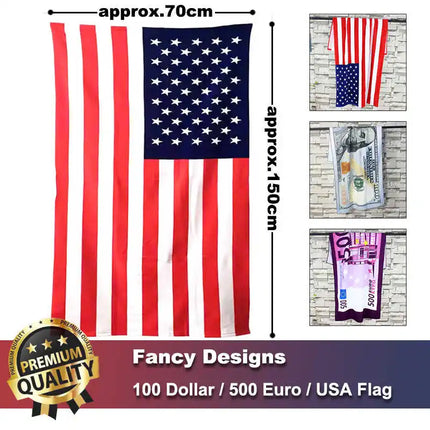 Microfiber Beach Towel 70x140cm 100 500 Euro 100 Dollar USA UK Flag Print Quick Dry Absorbent Travel Sport Swim Pool Bath Towels