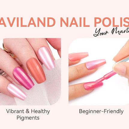 SAVILAND 12 Color Pastel Nail Polish Set Quick Dry Non Gel Formula with Castor Oil Base Top Glossy Coat for Manicure Art
