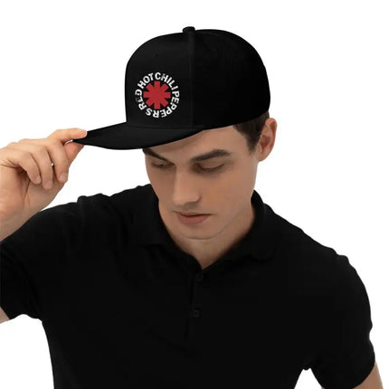 Red Hot Chilli Peppers Print Baseball Cap Hip Hop Flat Bill Caps Unisex Adjustable Snapback Skull Hat Skateboard Hats Chef Hat