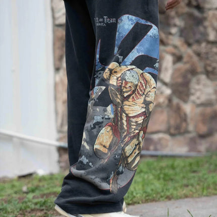 Hip Hop Attack on Titan Pants Men Baggy Popular Trouser Wide Leg Harajuku New Y2k Streetwear Casual Vintage Joggers Men Clothing