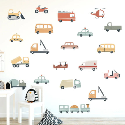 1Pc Cartoon Car Construction Truck Furniture Wall Stickers Kids Room Decor for Baby Bedroom Decoration Living Room Wall Decals