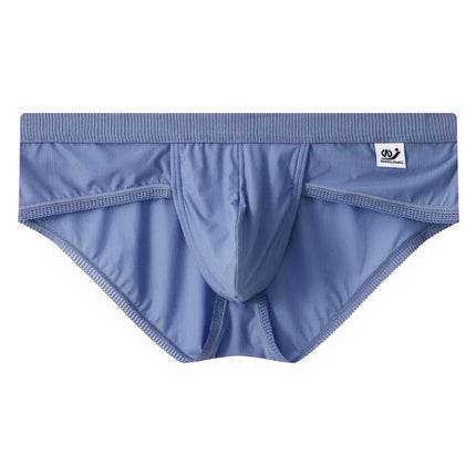 Men's Ice Silk Seamless Briefs Ultra-Thin Breathable Underwear with Sexy U Convex Pouch Mid-Waist Comfortable Summer Shorts