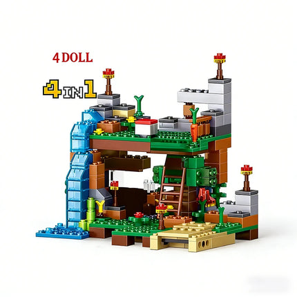 Hot Toys The Village Special Edition Building Blocks With Steve Action Figures Compatible with The World Set Toy 21128