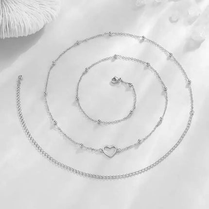 Bikini Waist Chains  Body Jewelry Accessories Girls Simple Heart Beaded Belly Chains For Women Fashion Metal Beach