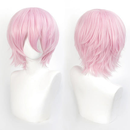 Cospaly Wigs Unisex Anime Wig 12cm/ 4.7 Inch Short Hair Wig Universal Costume Synthetic Wig with Bangs + Cap,for Party Festivals
