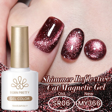 BORN PRETTY 10ml Silver Water Light Cat Magnetic Gel Nail Polish Nail Supplies Vernis Semi Permanent Gel for Fall Winter Nails