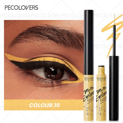 1PC Matte Colored Liquid Eyeliner Pen, Quick Drying, Smooth, Black/brown/blue, for A Charming Halloween Christmas Eye Makeup