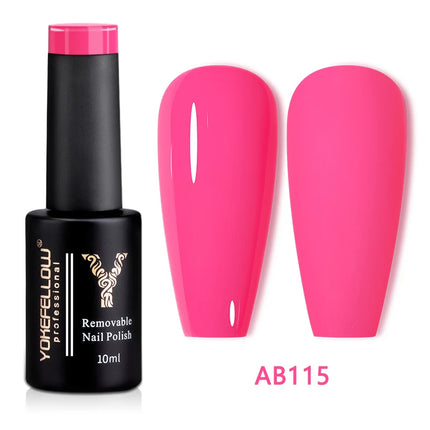 YOKEFELLOW 10ml Jelly Nude Gel Nail Polish High Quality Translucent Pink Nail Gel Varnish Soak Off UV Gel Polish Long Lasting
