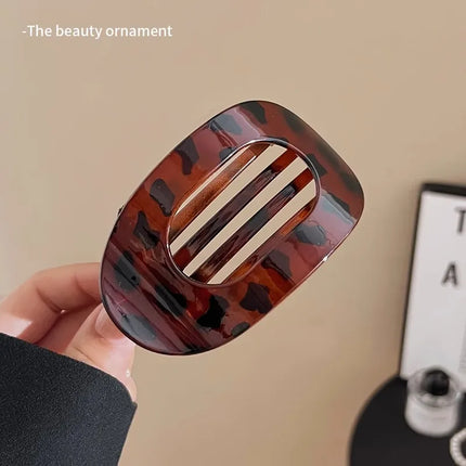 Vintage Solid Oval Teeth Hair Clip For Women Girl Long Hair Holder Hairpin Headband Back Head Hair Claw Fashion Hair Accessories