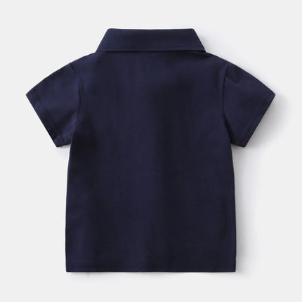 2-6Y Kids Short Sleeve Polo Shirt Summer Girls Boys Collar T-Shirt Stylish Button Design Casual Children's Boy's Clothing Tops