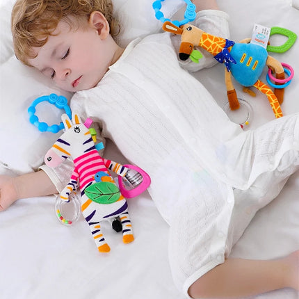 Baby Rattles Soft Giraffe Infant Crib Bed Stroller Spiral For Newborns Car Seat Early Education Development Handle Toys Gifts