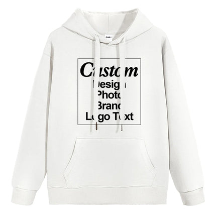 High Quality Custom Hoodie Cotton Sweatshirt Print Embroidery Brand Logo Text Photo Design Men Women Famliy Team Clothing 300g