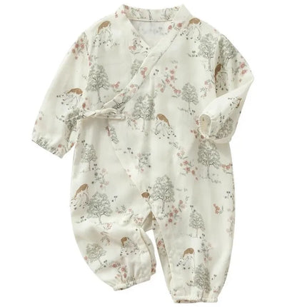Baby Boys Girls Jumpsuit Clothes Newborn Muslin Bamboo Cotton Long Sleeve Romper Infant Autumn Spring Clothes 0-24M