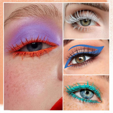 Silk Fiber Mascara Colorful Ultra-Fine Brush Lengthens Eyelashes Waterproof Lasting Fast Dry Green Pink Curling Mascara Makeup