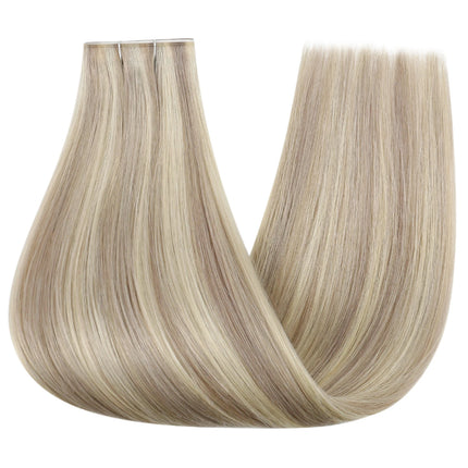 [NEW] Full Shine 50G One Piece Invisible Genius Hair Extensions Tape-In Real Human Hair Remy Skin Weft Thick Ends For Women