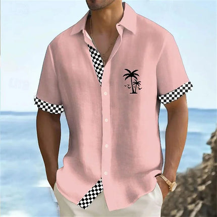 2024 Men's Gradient Striped Shirt Slim Breathable Fashion Short-sleeved High-quality Design Casual Button-down Shirts Male
