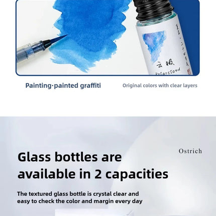 Ostrich 24 Colors 30/15ml Layered Chromatography Fountain Pen Ink Vibrant Gradient Watercolor Non Carbon Non Clogging Stationery