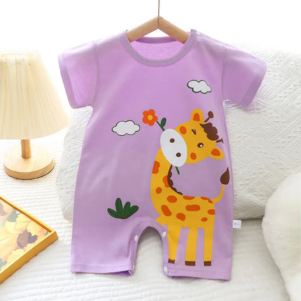2025 Infant Toddler Crawling Clothes Cotton Summer Boys Girls Thin Male Baby Female Short-sleeved Romper suit Children's Onesie