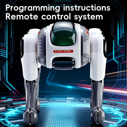 Stunt Smart Remote Control Robot Dog Dual Remote AI Voice Interaction Programmable Stunt Flip Toy For Boys Kids Intelligent Pet