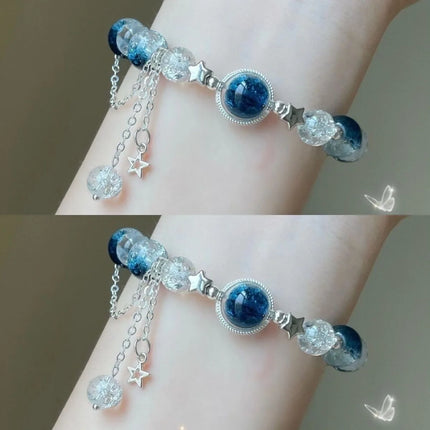 New Simple Beads Crystal Bracelet for Women Girls Korean Ins Flower Fox Feather Tassel Bracelets Friendship Jewelry Gifts 2024
