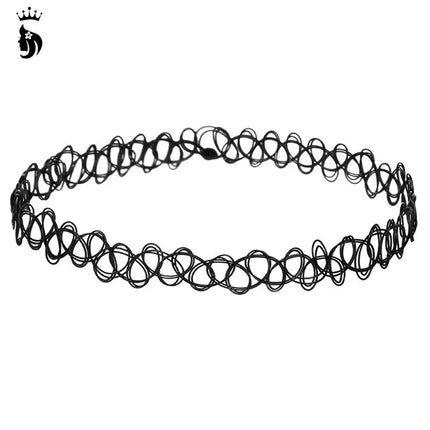 6Pcs/set Gothic Tattoo Black Lace Leather Velvet Collier 90S Punk Style Choker Necklaces
