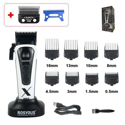 ROSYOUS RS-888C KM-1595 JC-10000 External Rotor Brushless Motor Men Electric Hair Clipper Kit 8000RPM Professional Hair Trimmer