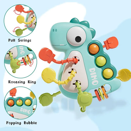 Montessori Toys for Baby,Dinosaur Pull String Toy For Infant,Sensory Teething Toys, Gifts For Toddlers Boys And Girls