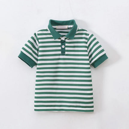 Summer boys striped polo shirt lapel short-sleeved T-shirt top boys and toddler cute Tee Polo Shirts Kids Clothing 1-9Y