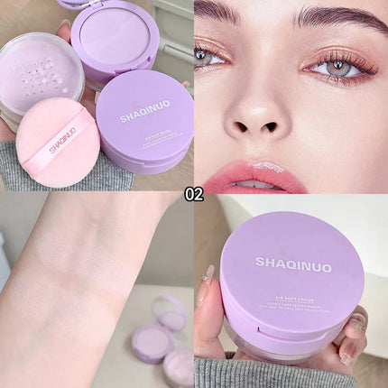 SHAQINUO Dual-Effect Translucent Powder Compact-Pencil+Loose Powder,Instant Skin Smoothing,Brightens&Controls Oil Without Caking