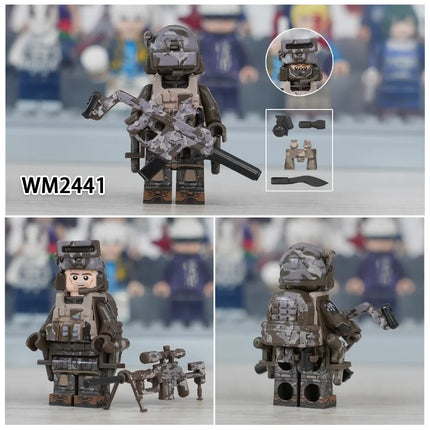 WM6147 WM6168 WM6169 Military Series SWAT Special Forces Building Block Commando Soldier City Police Cap Mini Action Figure Toys