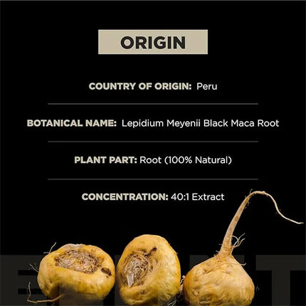 Original Black Maca Root, Ashwagandha, Panax Ginseng, Fenugreek Capsules, Male Enhancing Supplement Natural 4-in-1 Organic 18+