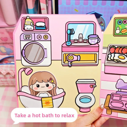 Cute PET Quiet Book Stickers Handmade Cartoon 3D Sticker Book Educational No Cutting Required Stickers Holiday Gifts